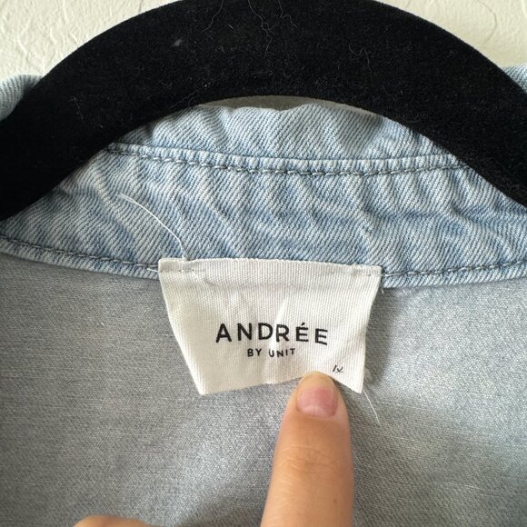 Andree by Unit Button Down Tiered Denim Mini Dress Size 1X - Picture 5 of 9